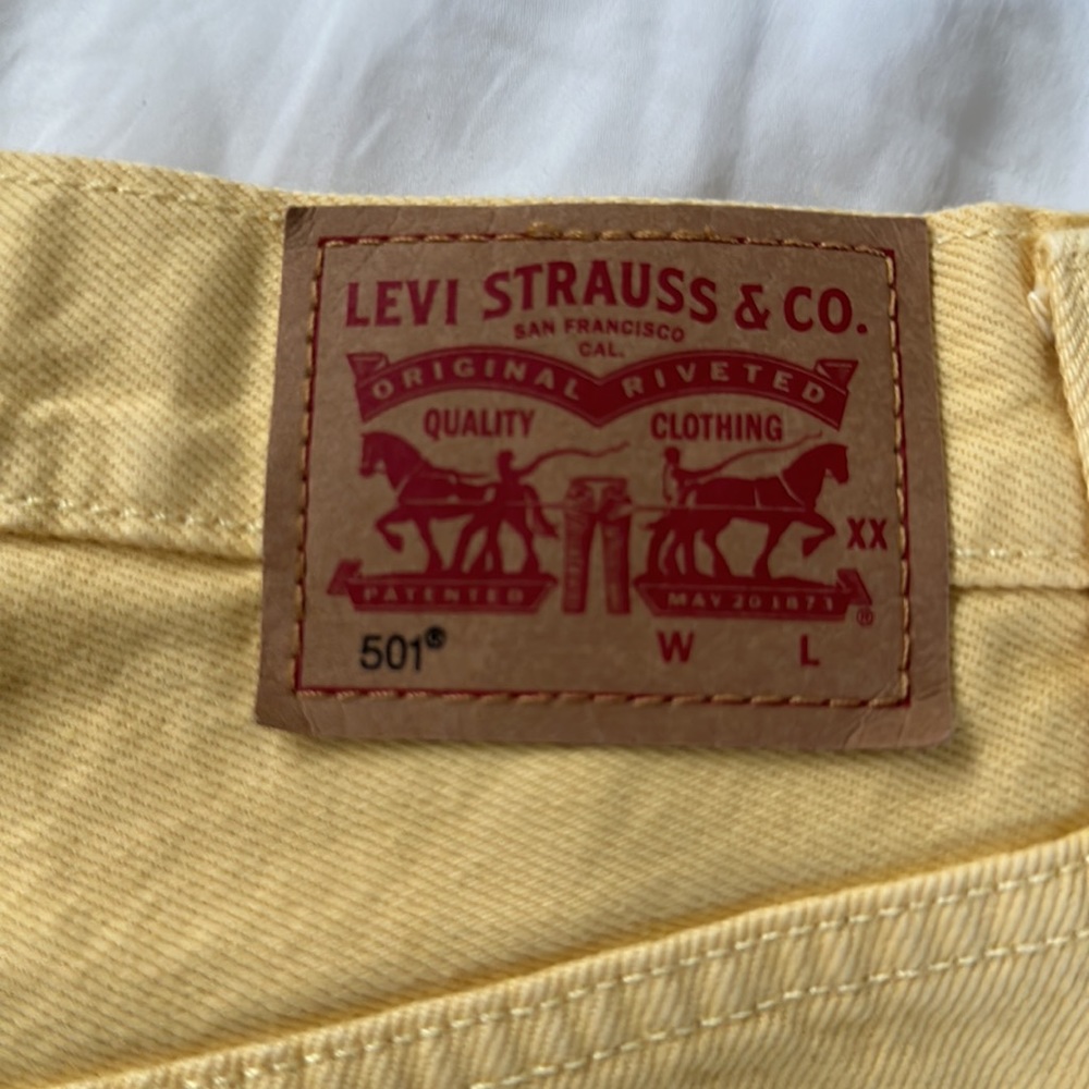 Levi’s Yellow Denim Shorts